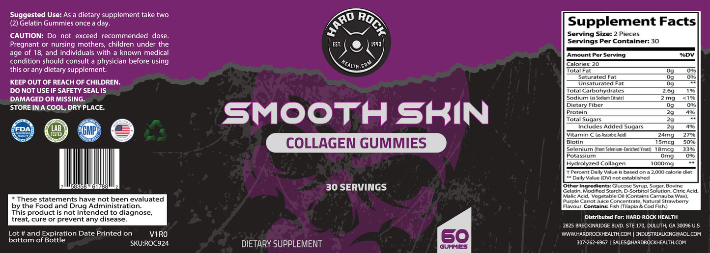 Smooth Skin Collagen Gummies With Vitamin C- 60 Gummies-2