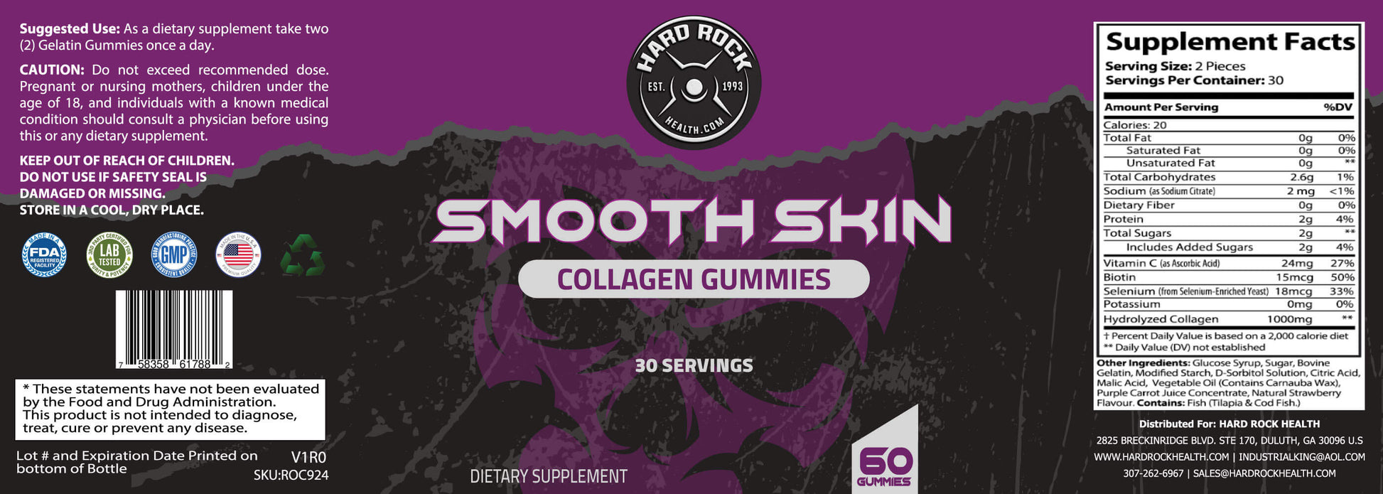 Smooth Skin Collagen Gummies With Vitamin C- 60 Gummies-2