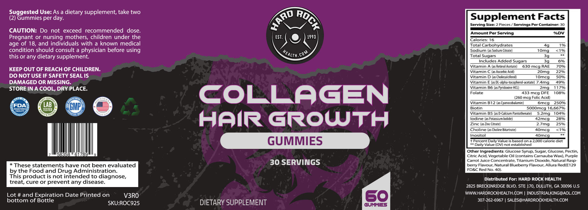 Hair Vitamin Collagen Gummies- 60 gummies-2