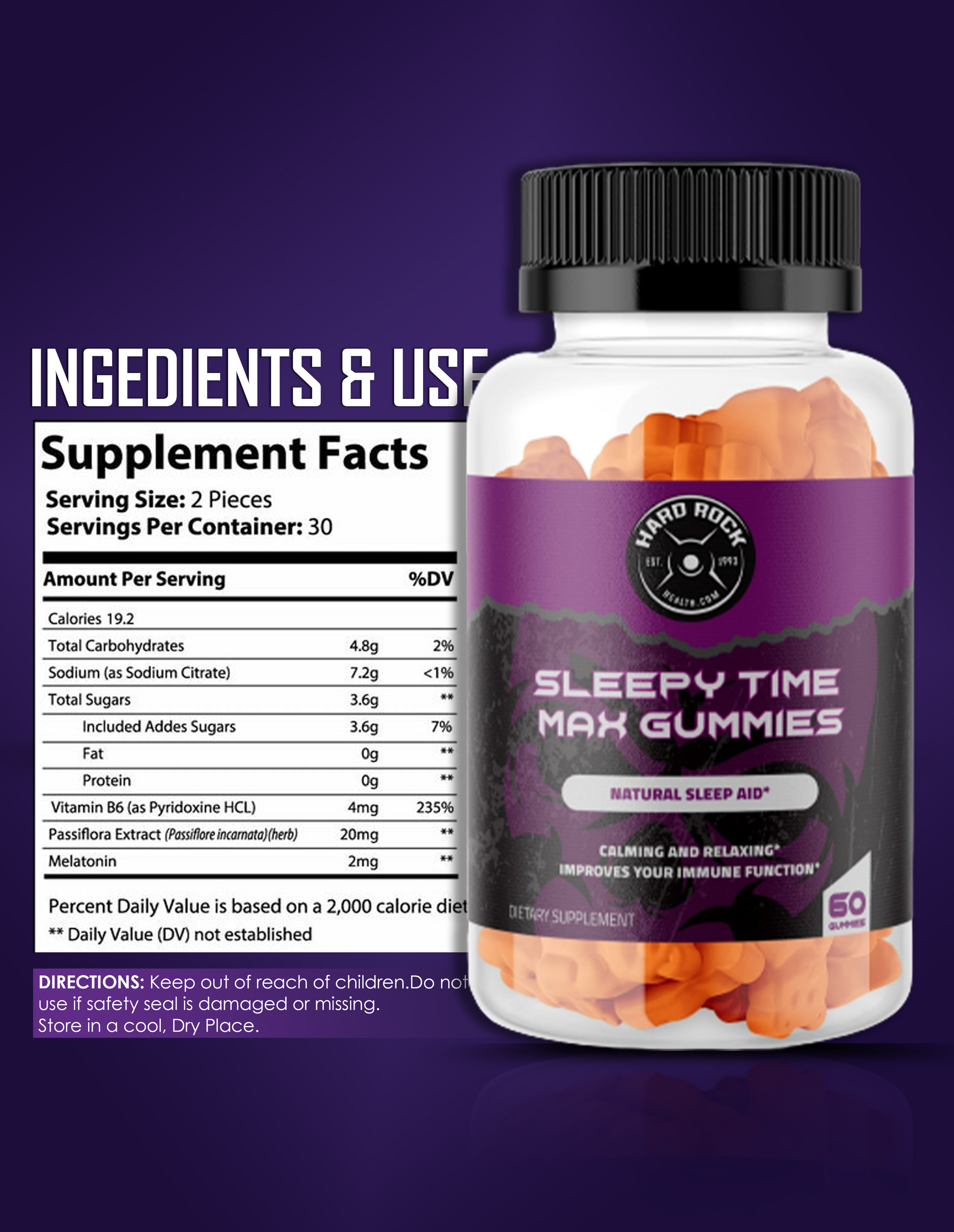 Natural Sleeping Aid- Sleepy Time Max Gummies (Melatonin, L-Theanine, Botanicals)-1