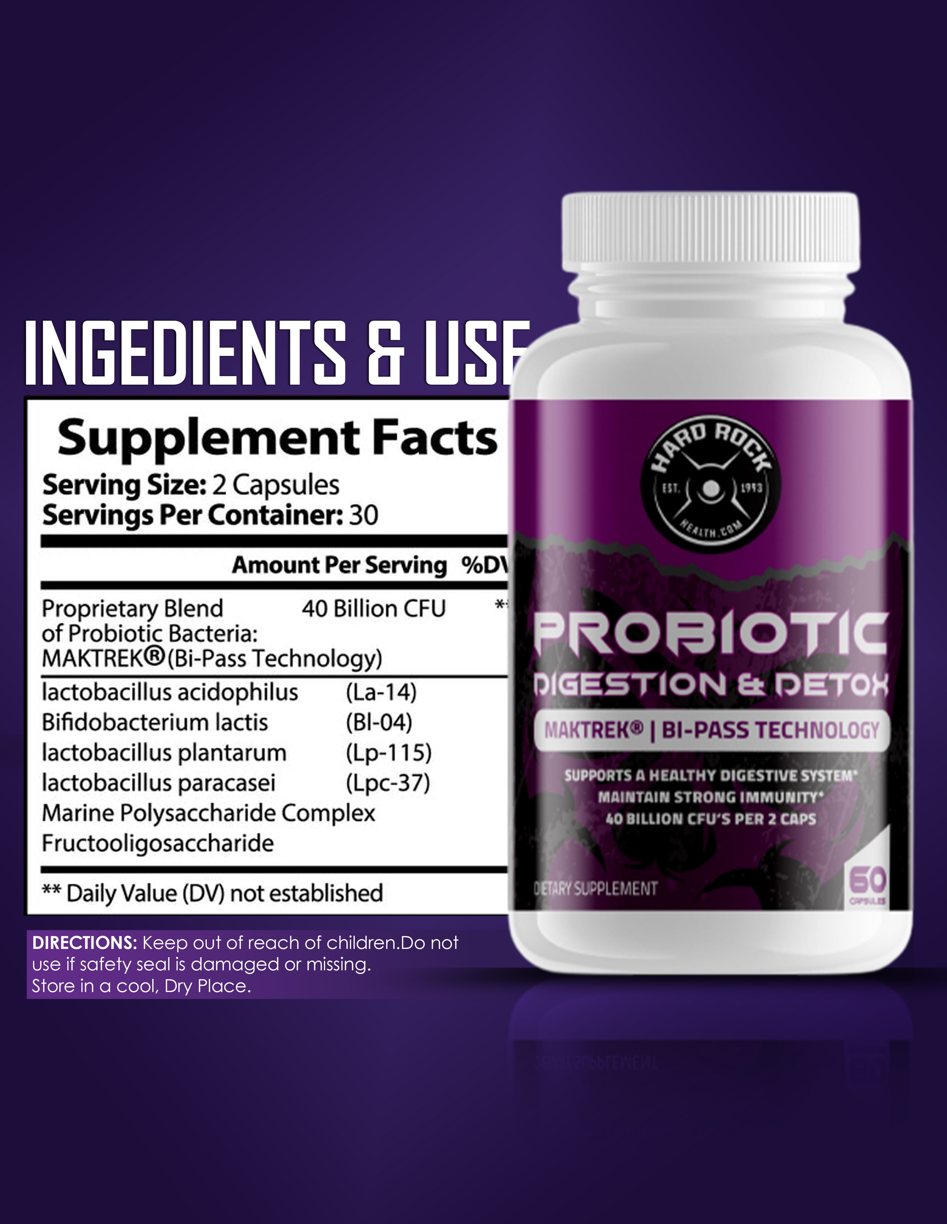 Probiotics: Digestion and Detox (40 Billion CFU) 60 Capsules-1