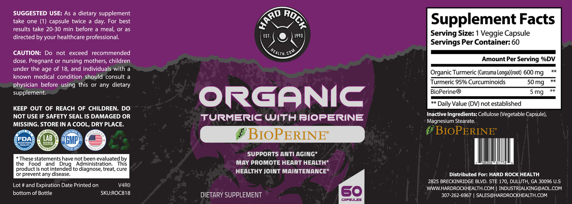 Turmeric with BioPerine - 650mg (100% Organic)-2